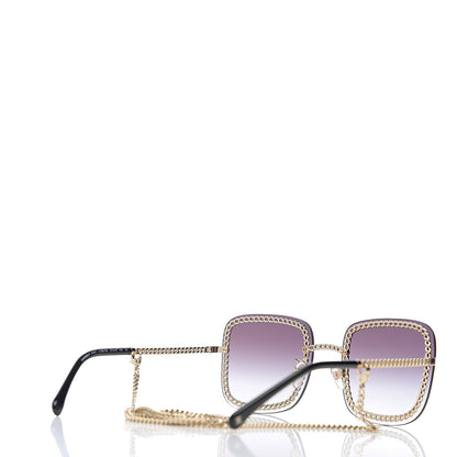 Chanel Chain Square Sunglasses 4244 Black 4 of 9