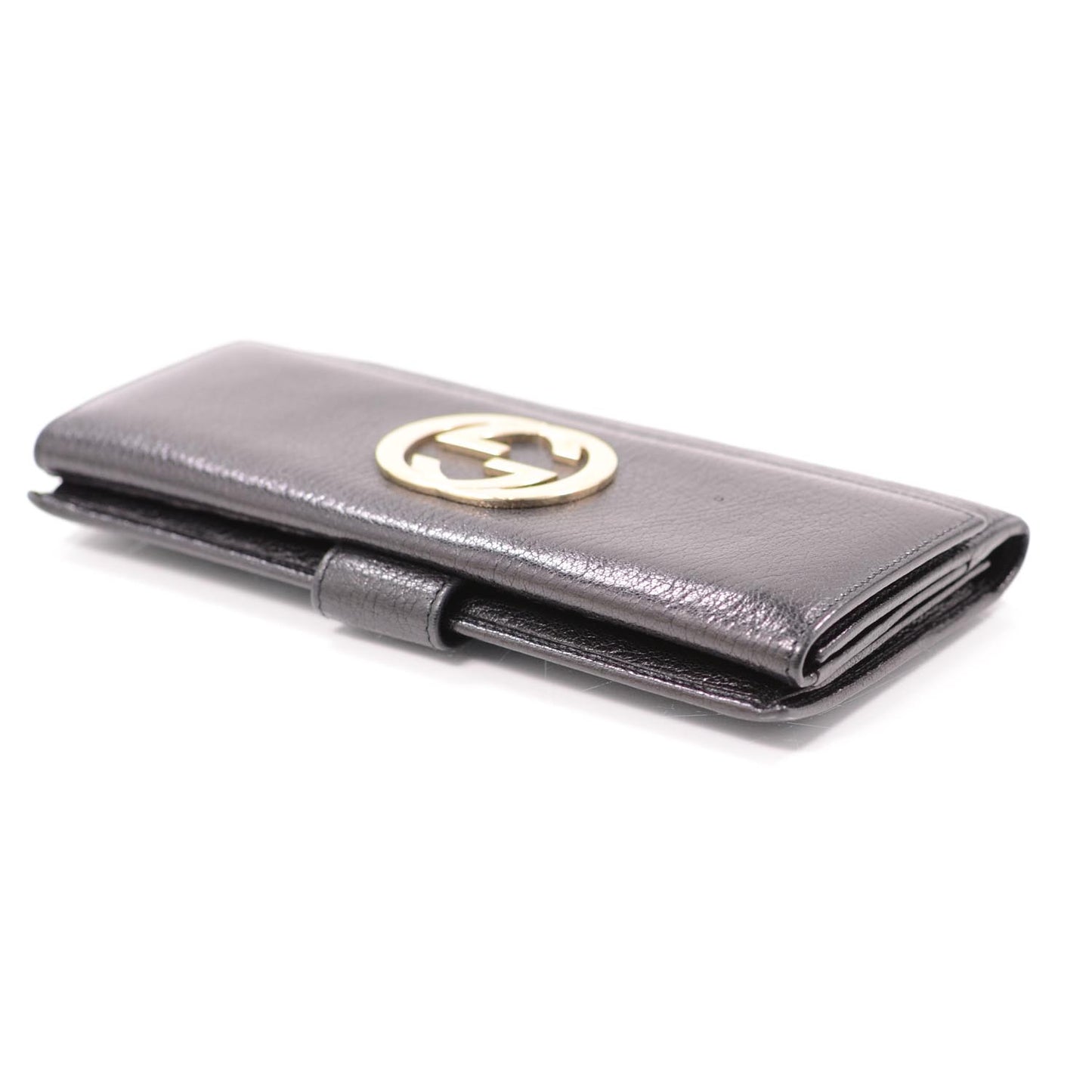 Leather Blondie Continental Wallet Black