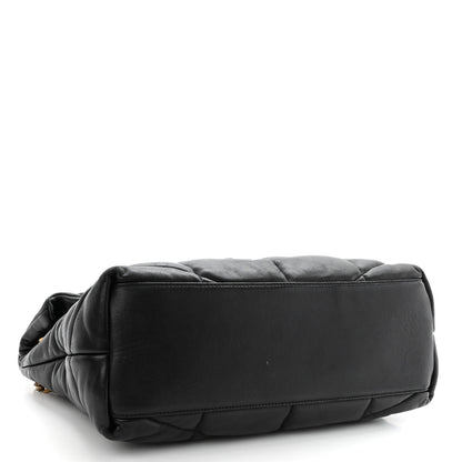 Saint Laurent Lambskin Quilted Medium Loulou Puffer Monogram Chain Satchel Black 4 of 9