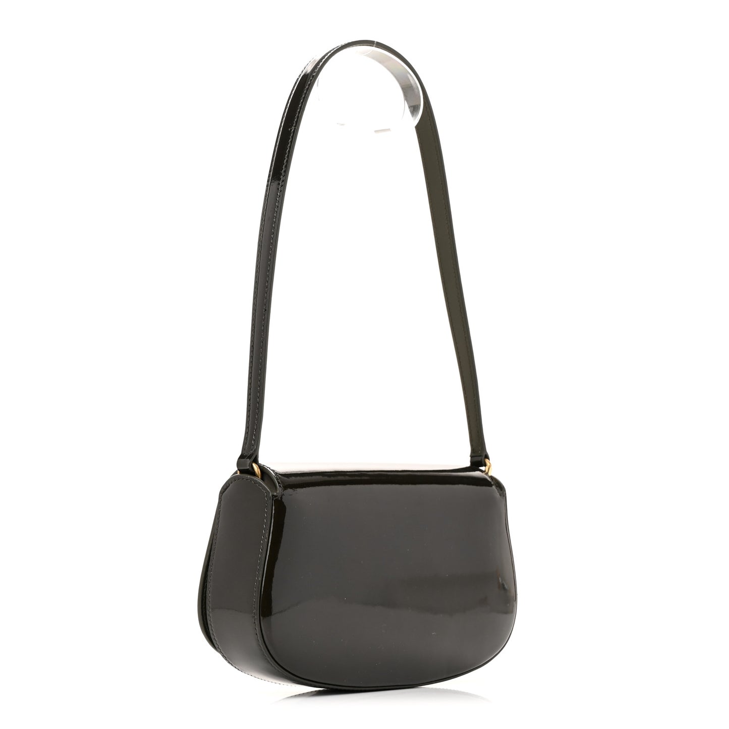 Patent Calfskin Mini Voltaire Shoulder Bag Dark Vineyard Green