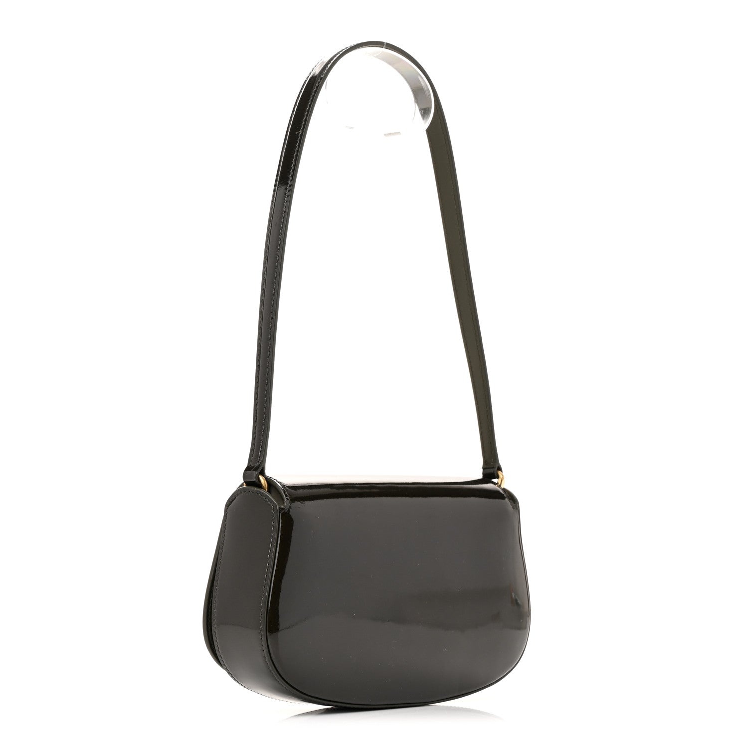 Saint Laurent Patent Calfskin Mini Voltaire Shoulder Bag Dark Vineyard Green 3 of 11