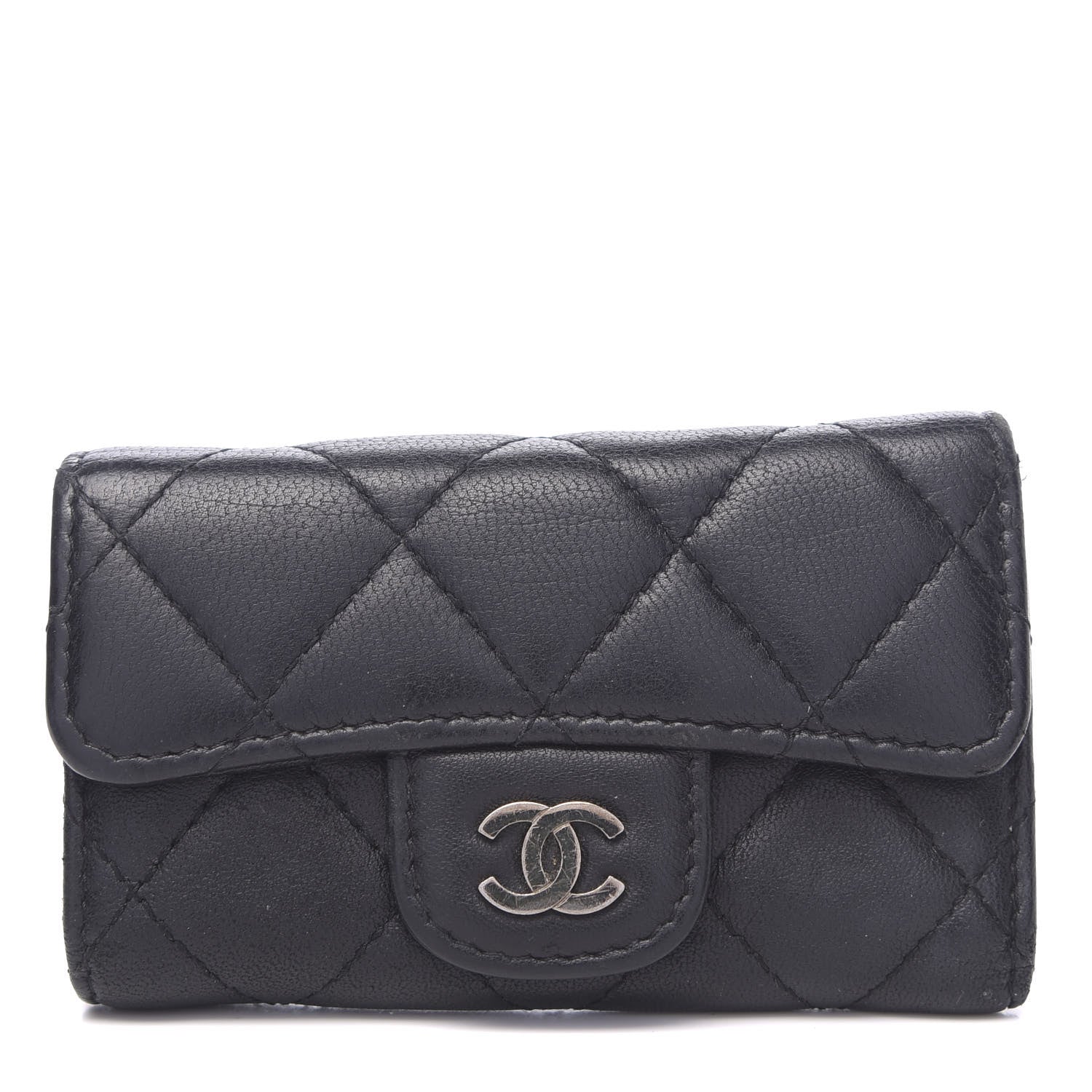 Chanel Lambskin Quilted 6 Key Holder Black 1 of 11