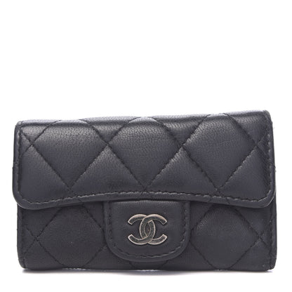 Chanel Lambskin Quilted 6 Key Holder Black 1 of 11