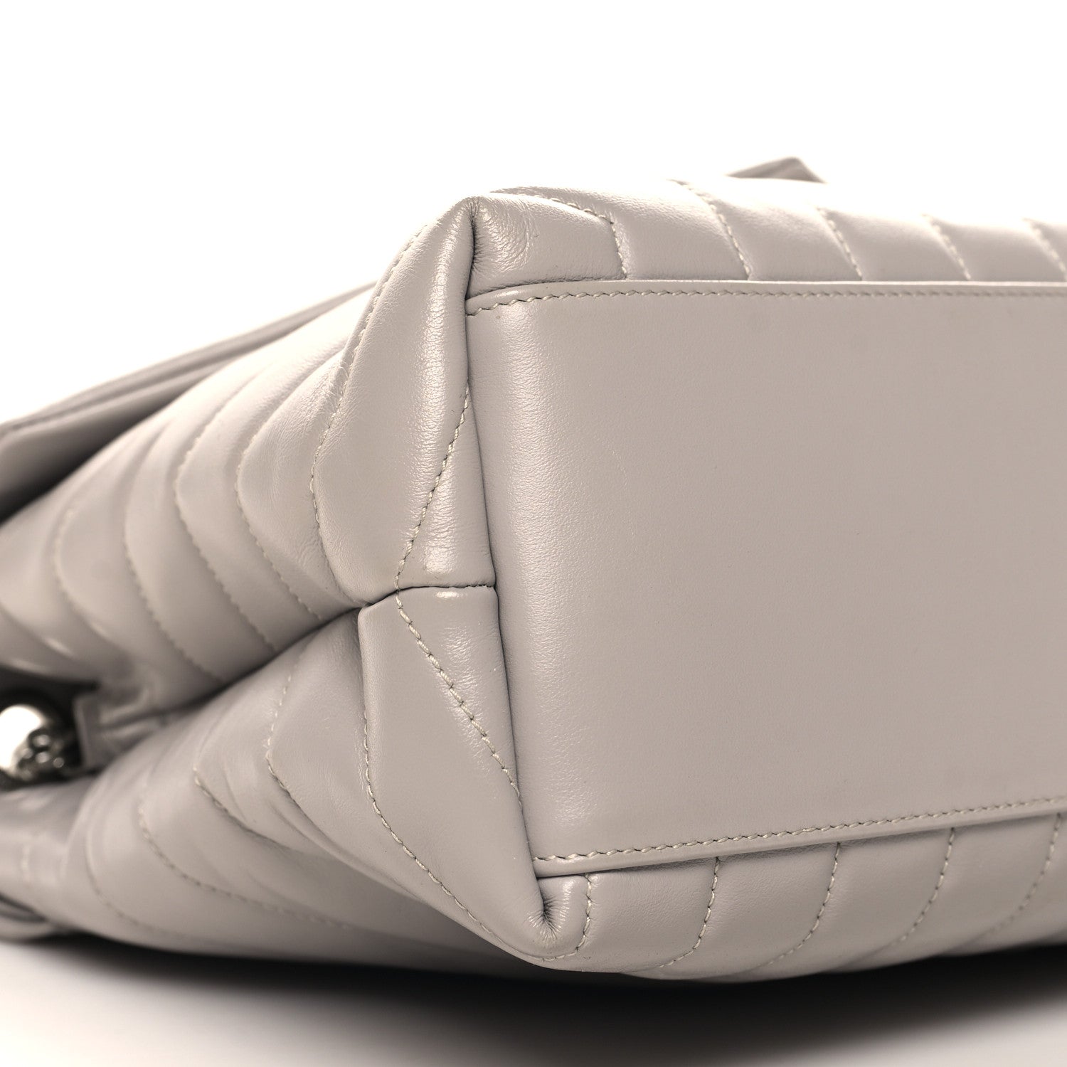 Saint Laurent Calfskin Y Quilted Monogram Medium Loulou Chain Satchel Granite 9 of 12