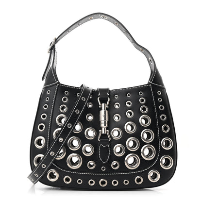 Gucci Calfskin Ha Ha Ha Jackie 1961 Eyelet Hobo Black 1 of 10
