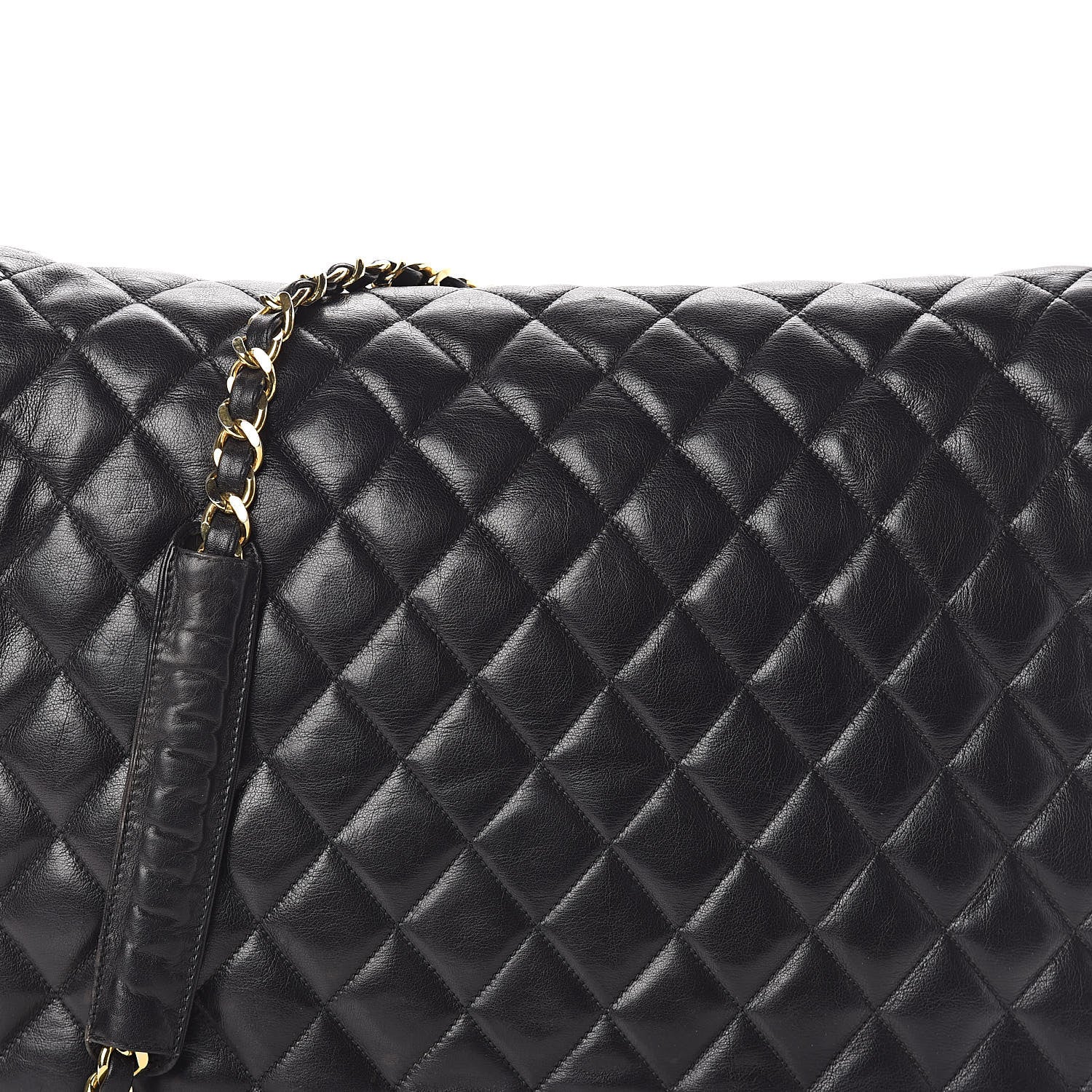 Chanel Lambskin Quilted Large Shoulder Flap Bag Black 9 of 11