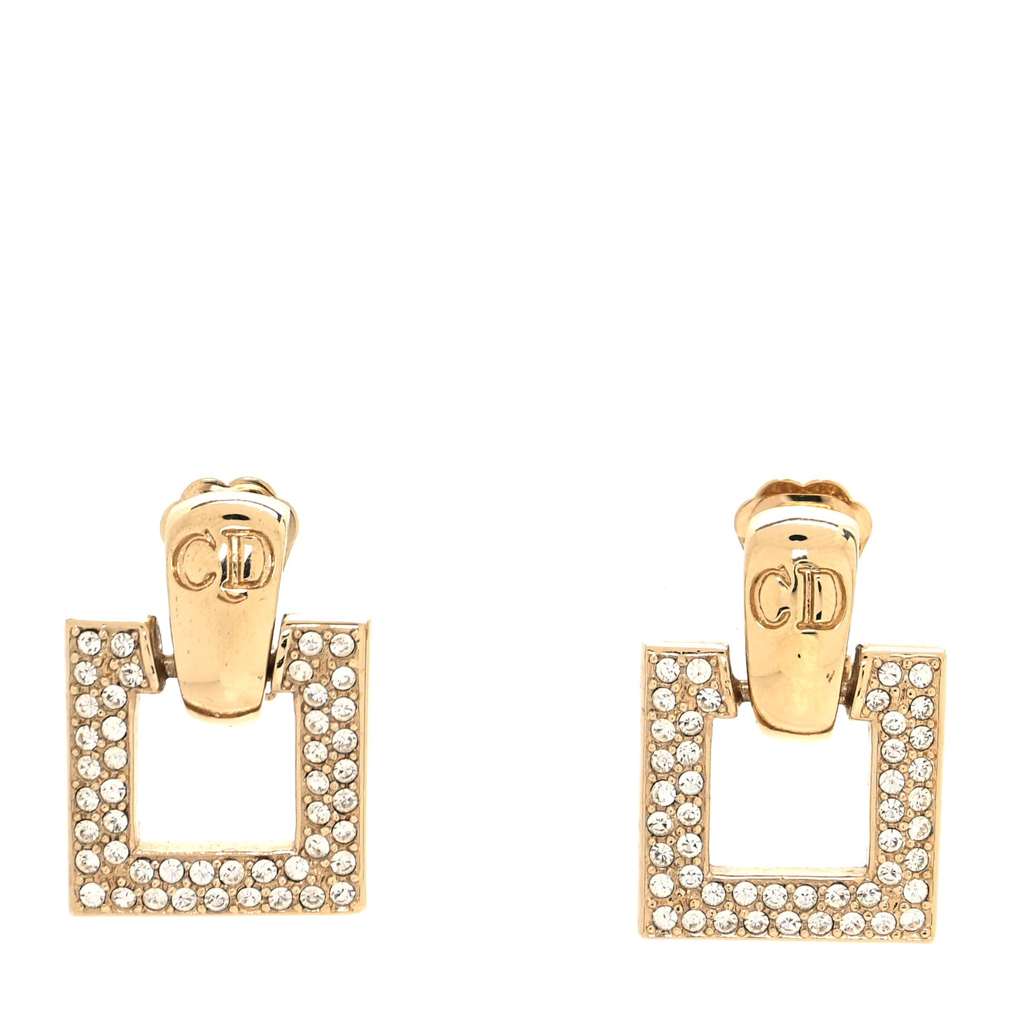 Enamel Crystal Interchangeable Earrings Gold