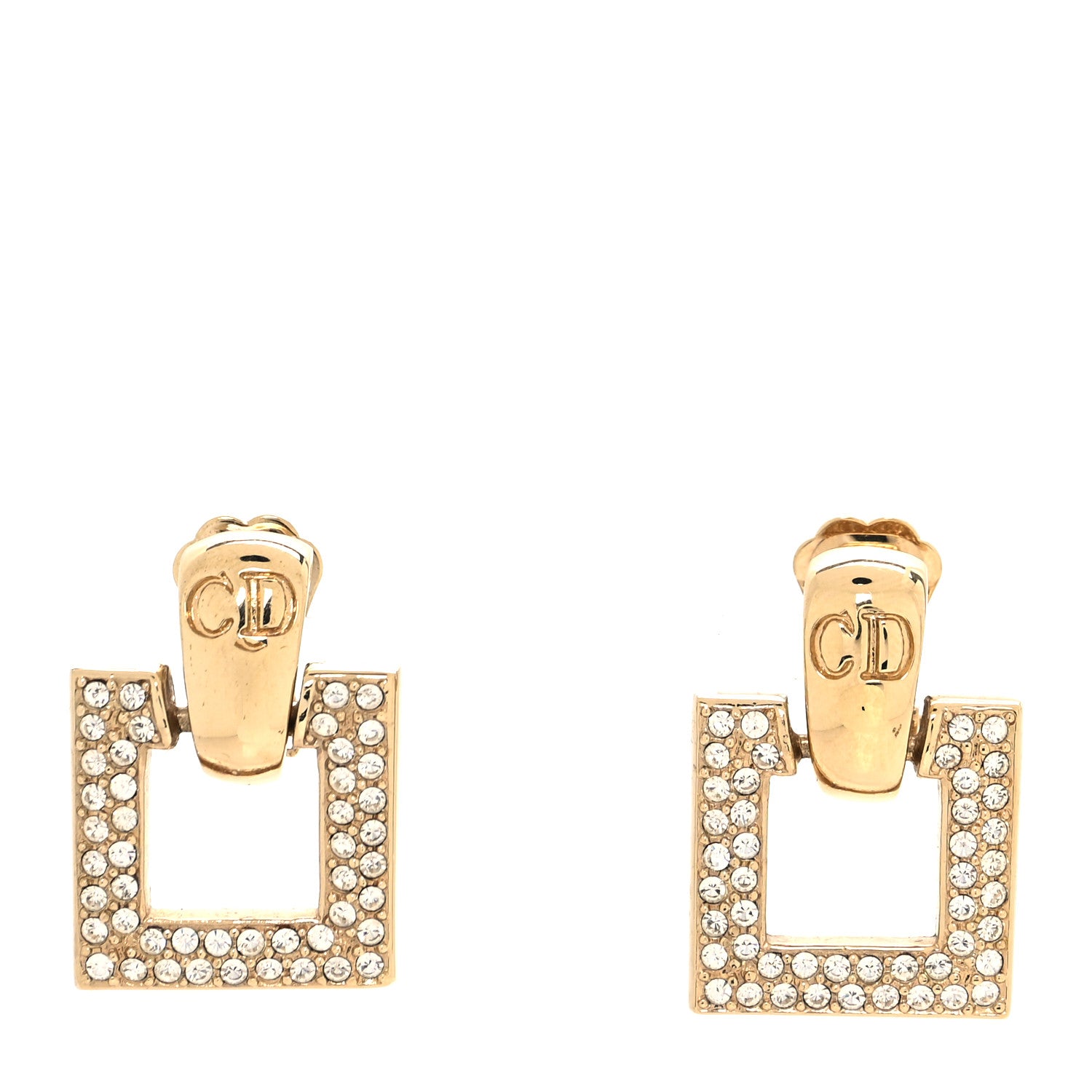 Christian Dior Enamel Crystal Interchangeable Earrings Gold 1 of 6