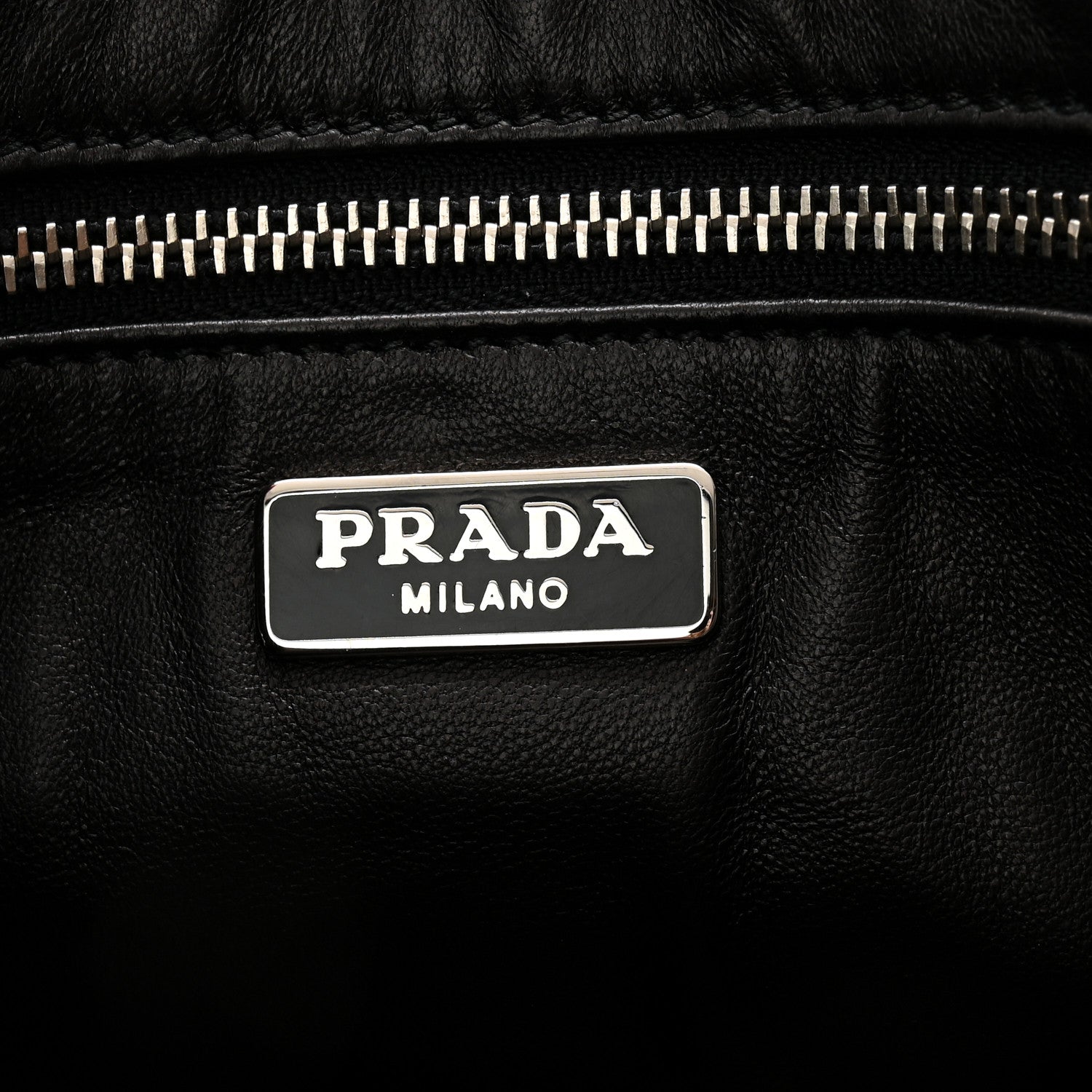 Prada Metallic Saffiano Hand Strap Clutch Silver 6 of 10