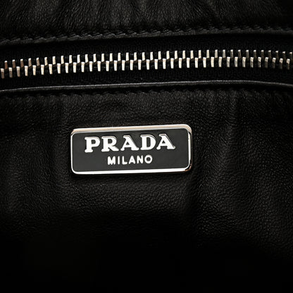 Prada Metallic Saffiano Hand Strap Clutch Silver 6 of 10