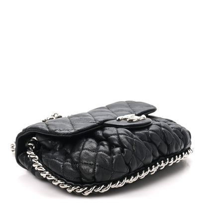 Chanel Washed Lambskin Quilted Mini Chain Around Messenger Black 4 of 10