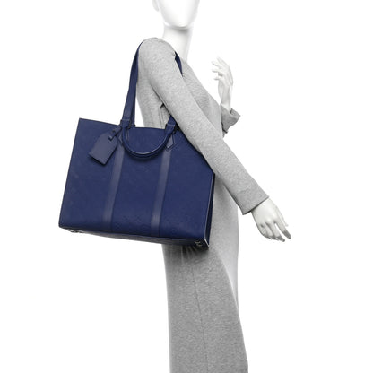 Louis Vuitton Taurillon Monogram Sac Plat 24H Sapphire 2 of 10
