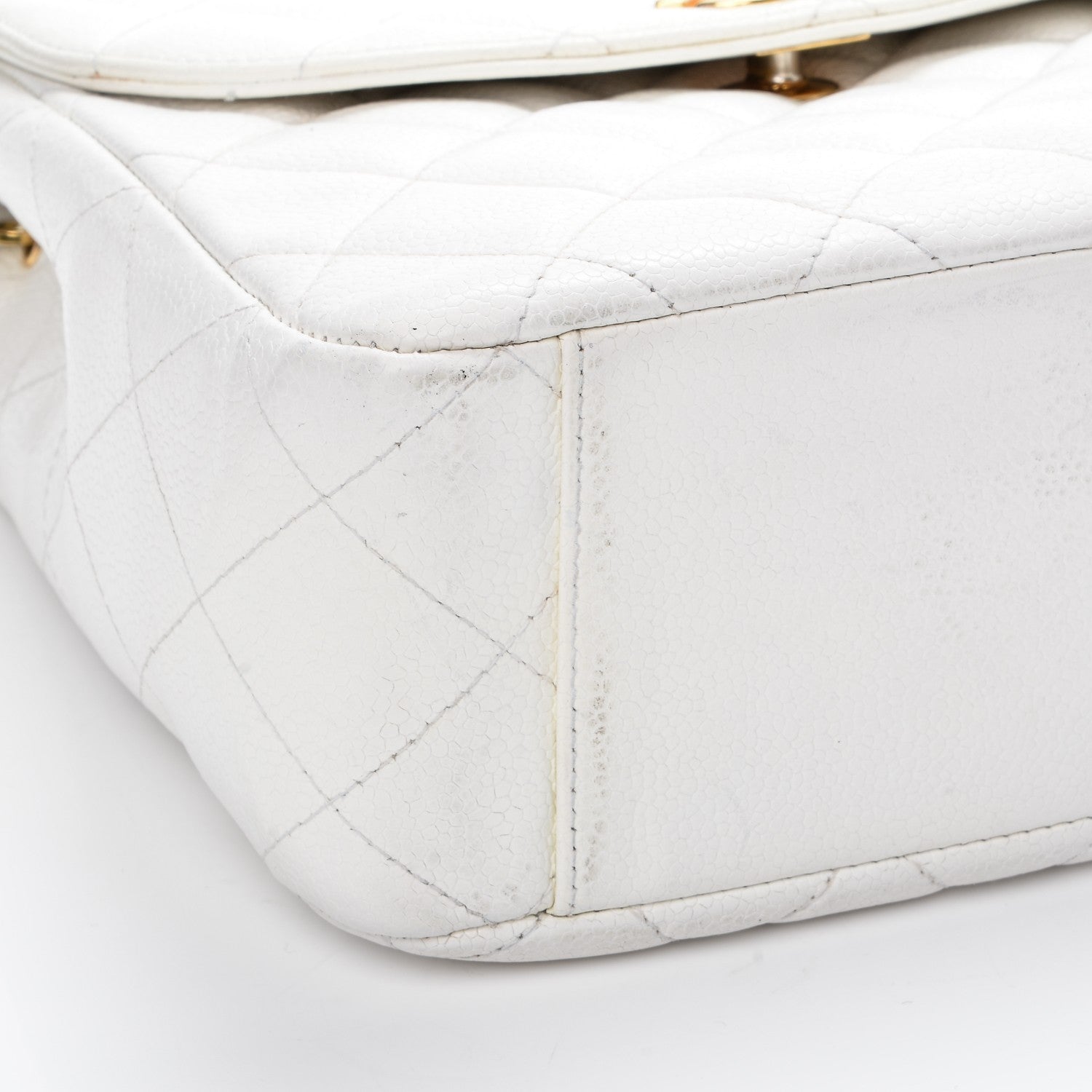 Chanel Caviar Quilted Medium Single Flap White 11 of 13