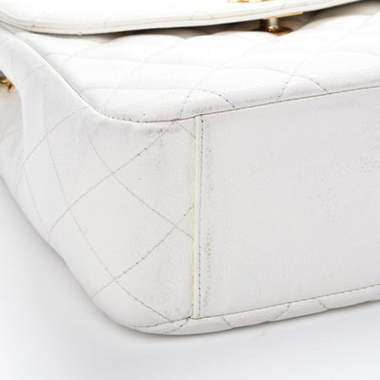Chanel Caviar Quilted Medium Single Flap White 11 of 13