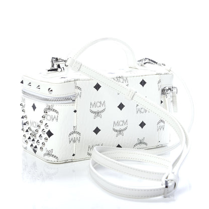 MCM Visetos Rockstar Love Potion Studded Mini Vanity Crossbody Case White 4 of 12