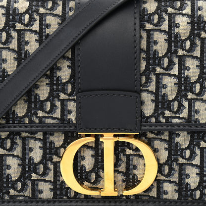 Christian Dior Oblique 30 Montaigne Flap Bag Blue 7 of 9