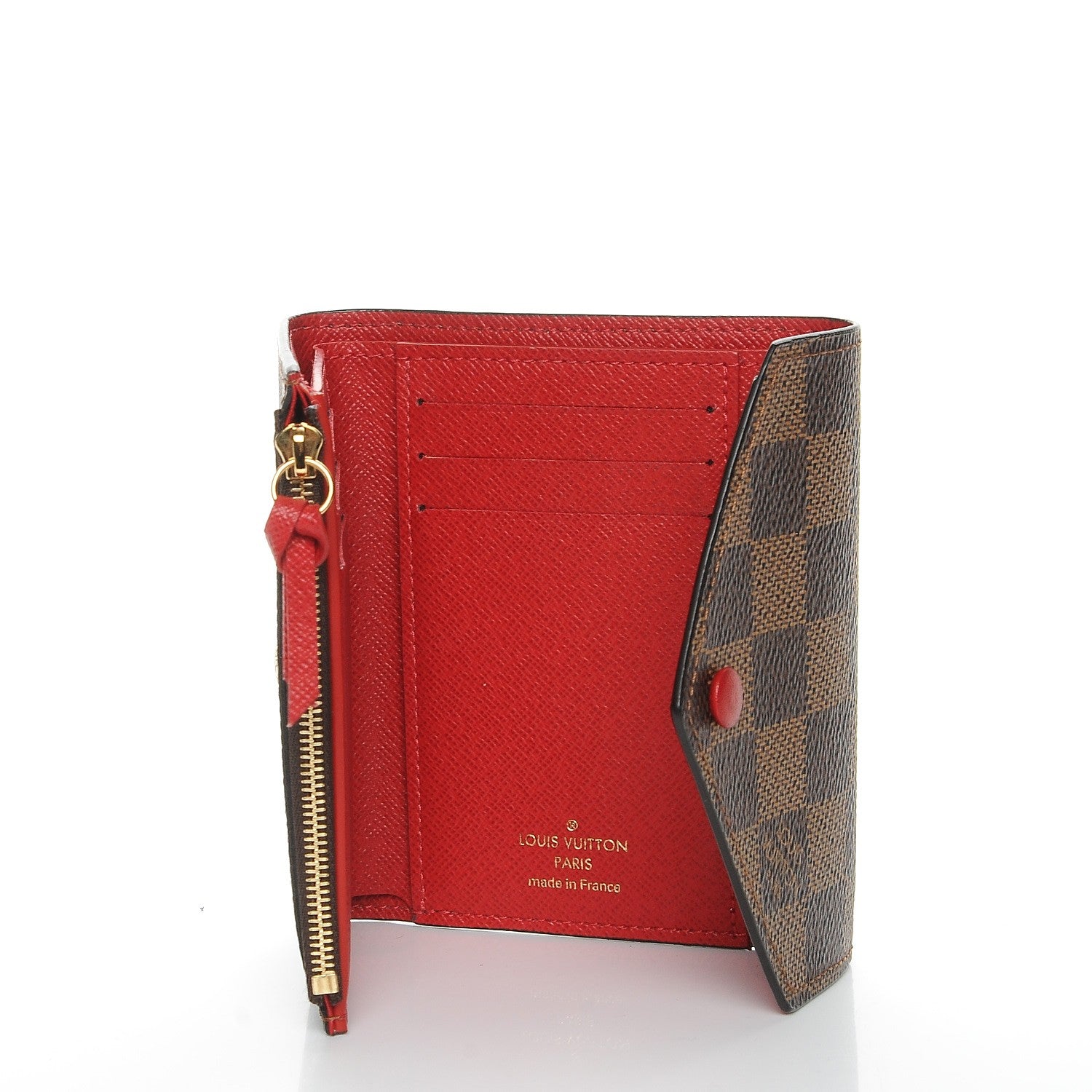 Louis Vuitton Damier Ebene Victorine Wallet Red 5 of 8