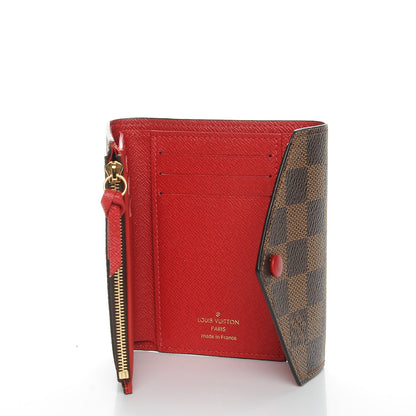 Louis Vuitton Damier Ebene Victorine Wallet Red 5 of 8