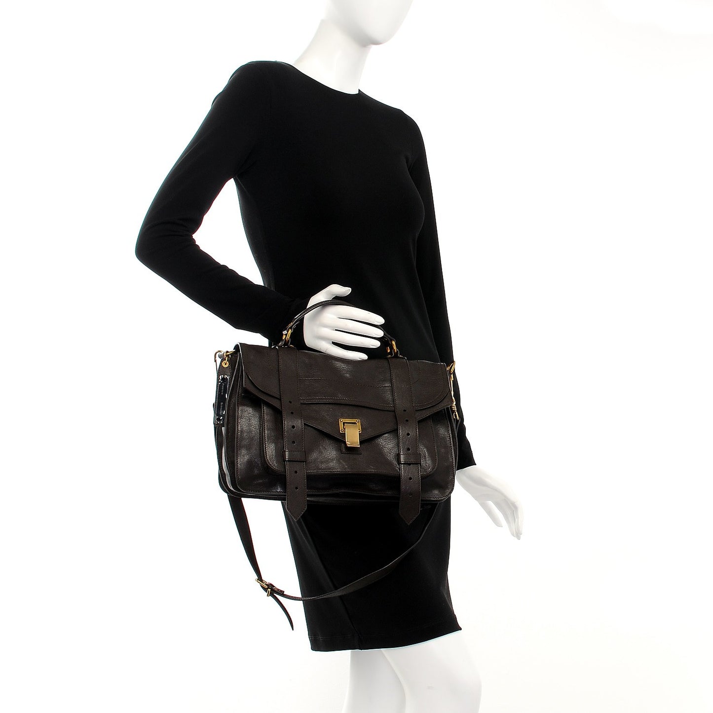 Lambskin Medium PS1 Satchel Dark Chocolate