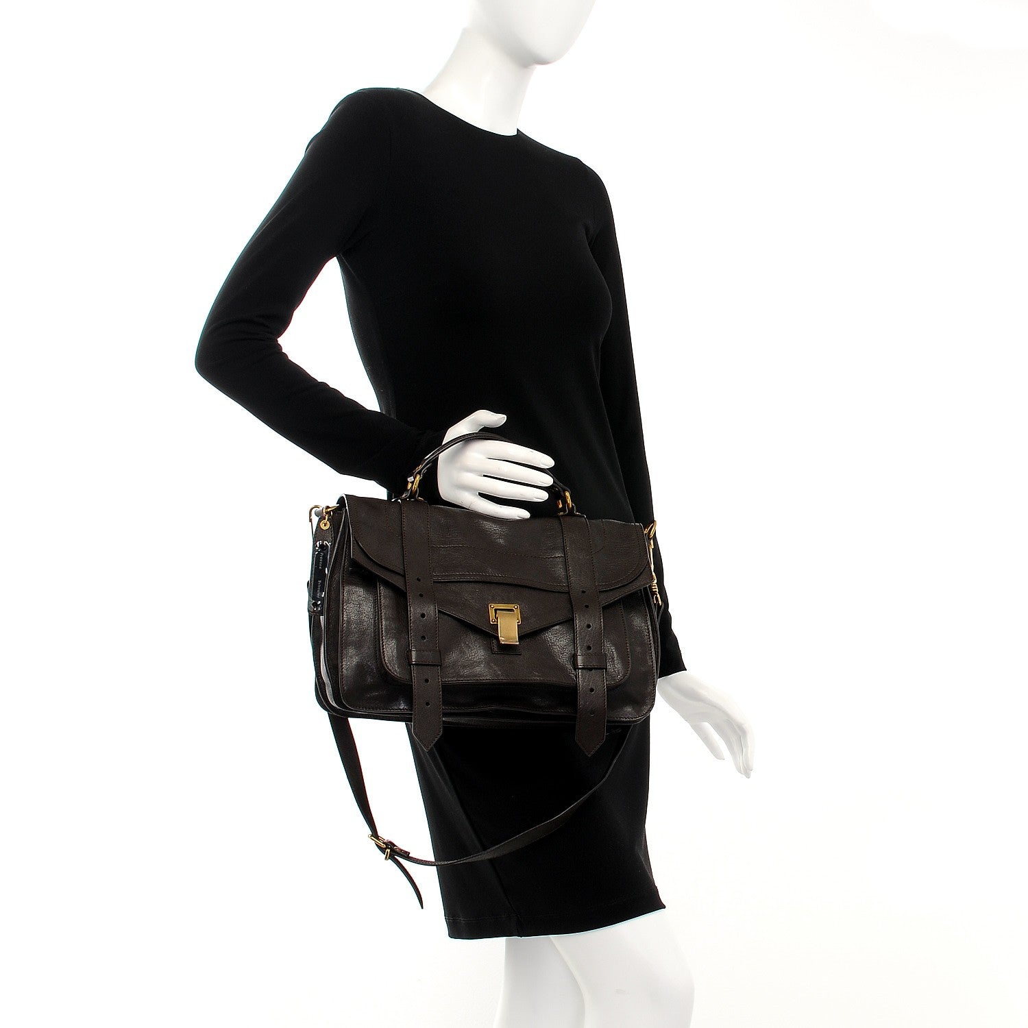 Proenza Schouler Lambskin Medium PS1 Satchel Dark Chocolate 3 of 8