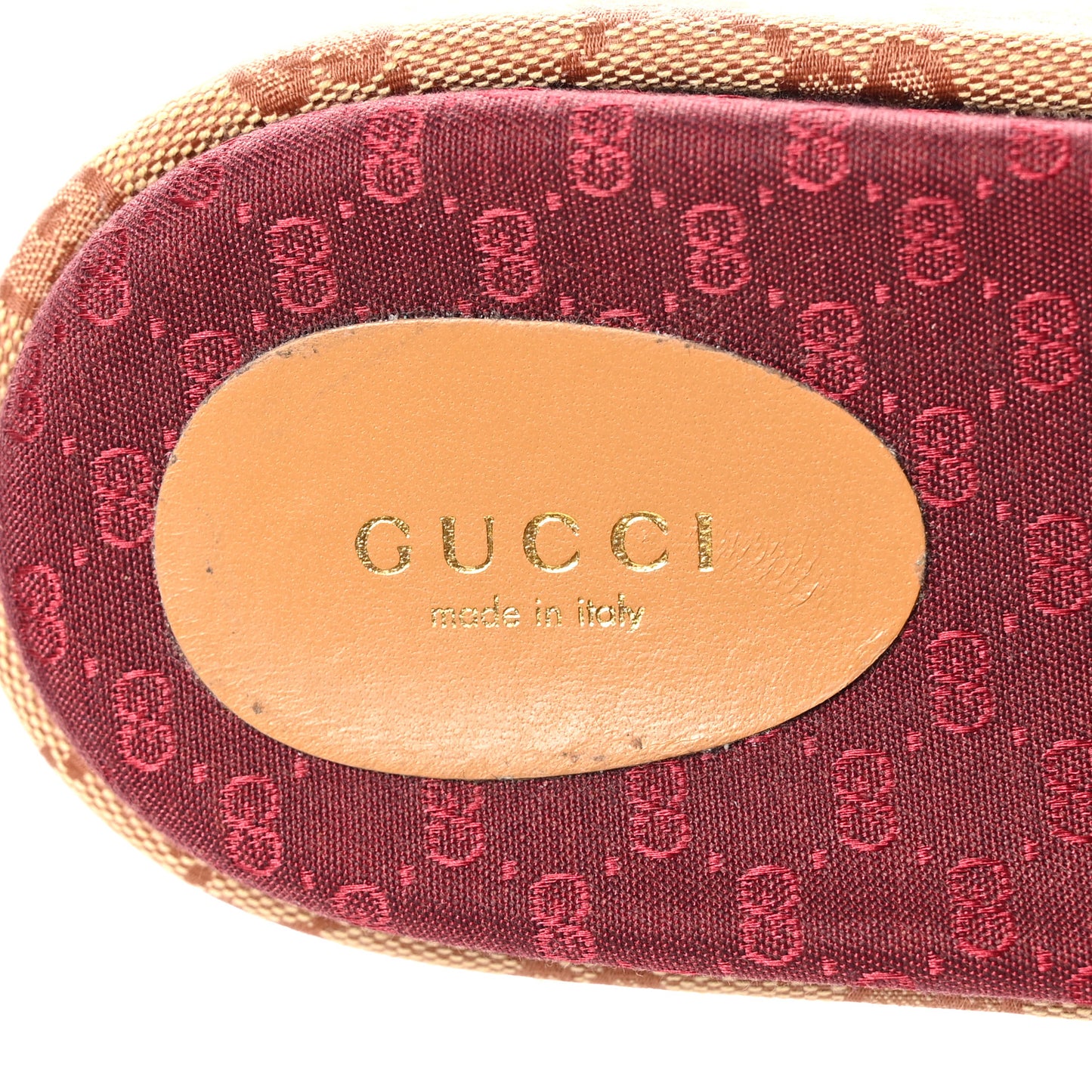 Canvas GG Monogram Angelina Platform Slide Sandals 40 Beige Ruggine