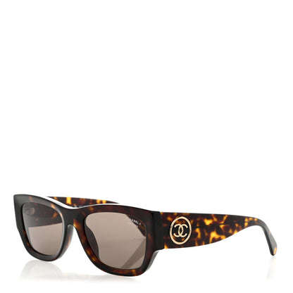 Chanel Acetate Rectangle Sunglasses 5507-A Tortoise 1 of 7