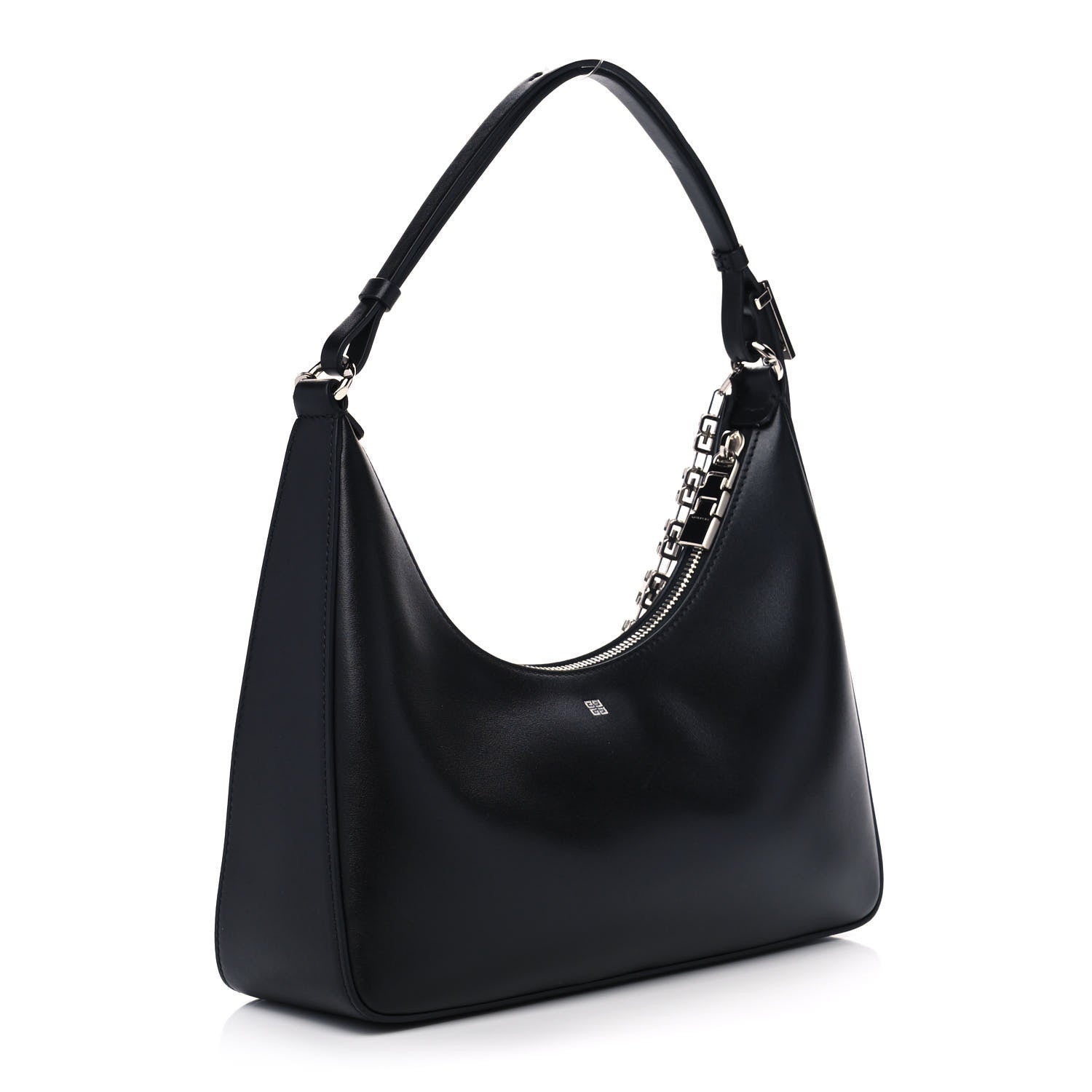 Givenchy Smooth Calfskin Small Moon Cut Out Shoulder Bag Black 3 of 11