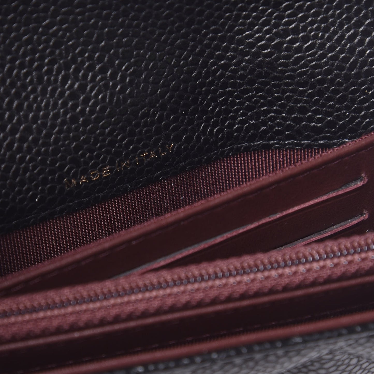 Caviar Quilted Medium Flap Wallet Black