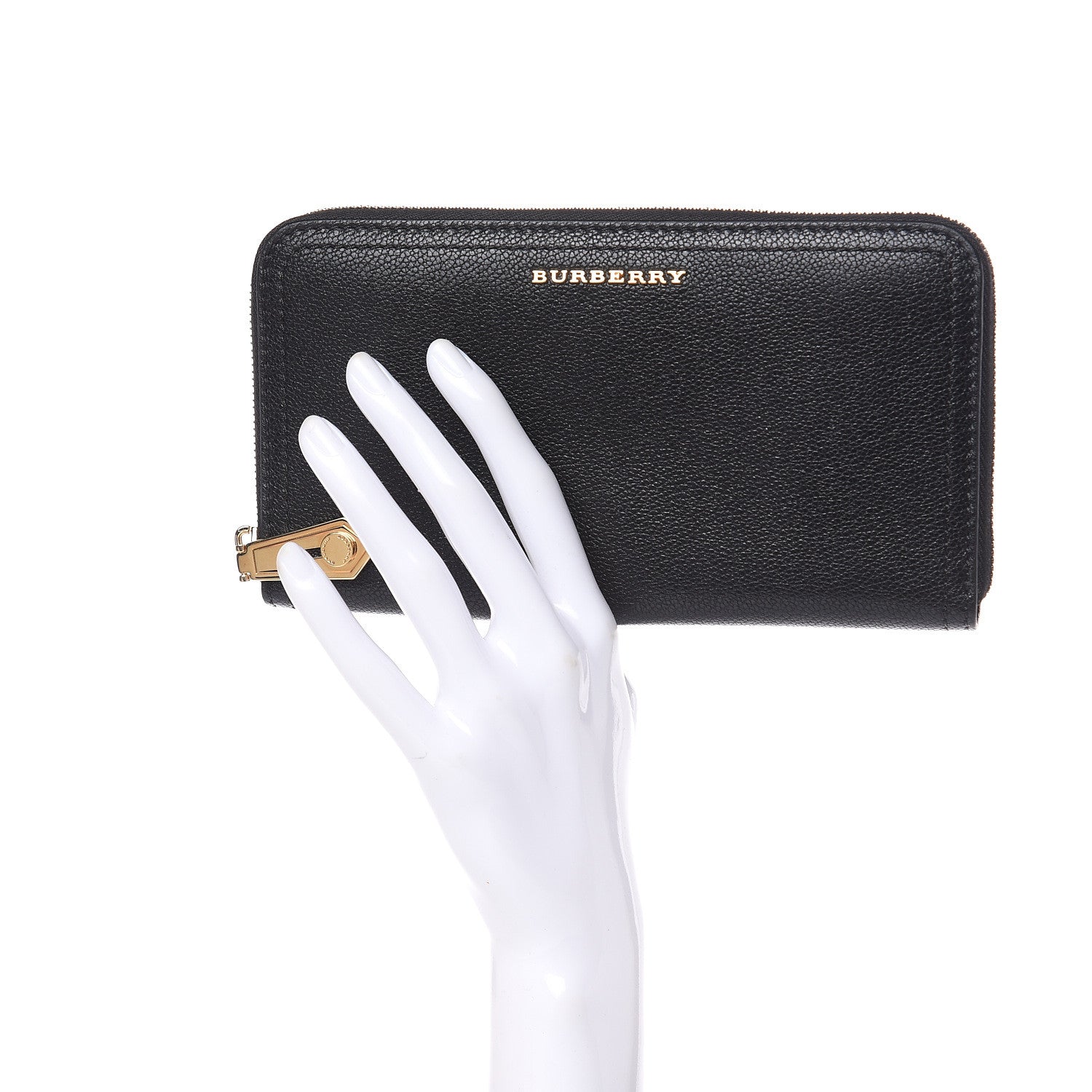 Burberry Soft Grain Calfskin Elmore Zip Around Wallet Black 2 of 8