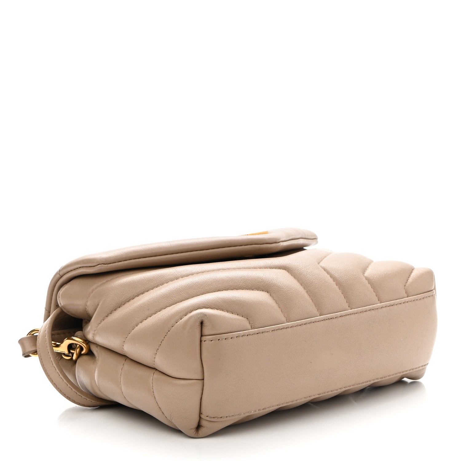 Saint Laurent Calfskin Y Quilted Monogram Toy Loulou Satchel Light Natural 4 of 14