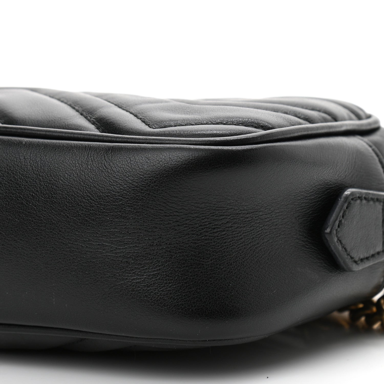 Gucci Calfskin Matelasse Mini GG Marmont Chain Shoulder Bag Black 10 of 10