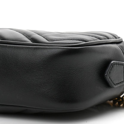 Gucci Calfskin Matelasse Mini GG Marmont Chain Shoulder Bag Black 10 of 10