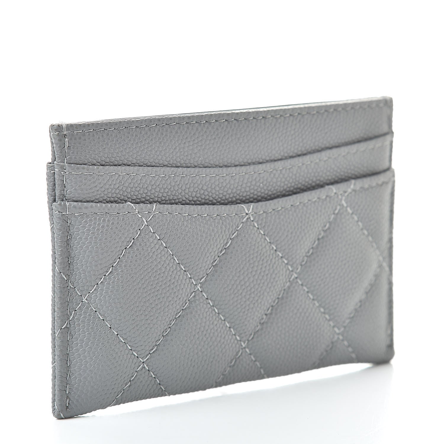 Chanel Caviar Quilted Card Holder Grey 3 of 9
