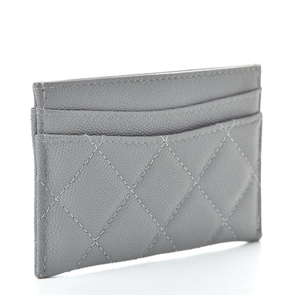 Chanel Caviar Quilted Card Holder Grey 3 of 9