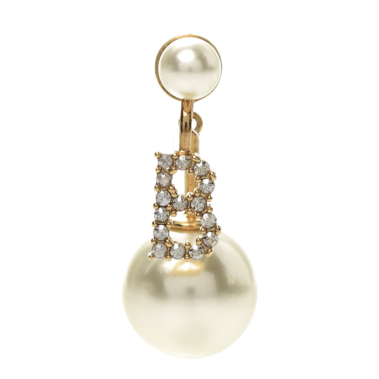 Crystal Pearl My ABCDior B Tribale Earring Gold