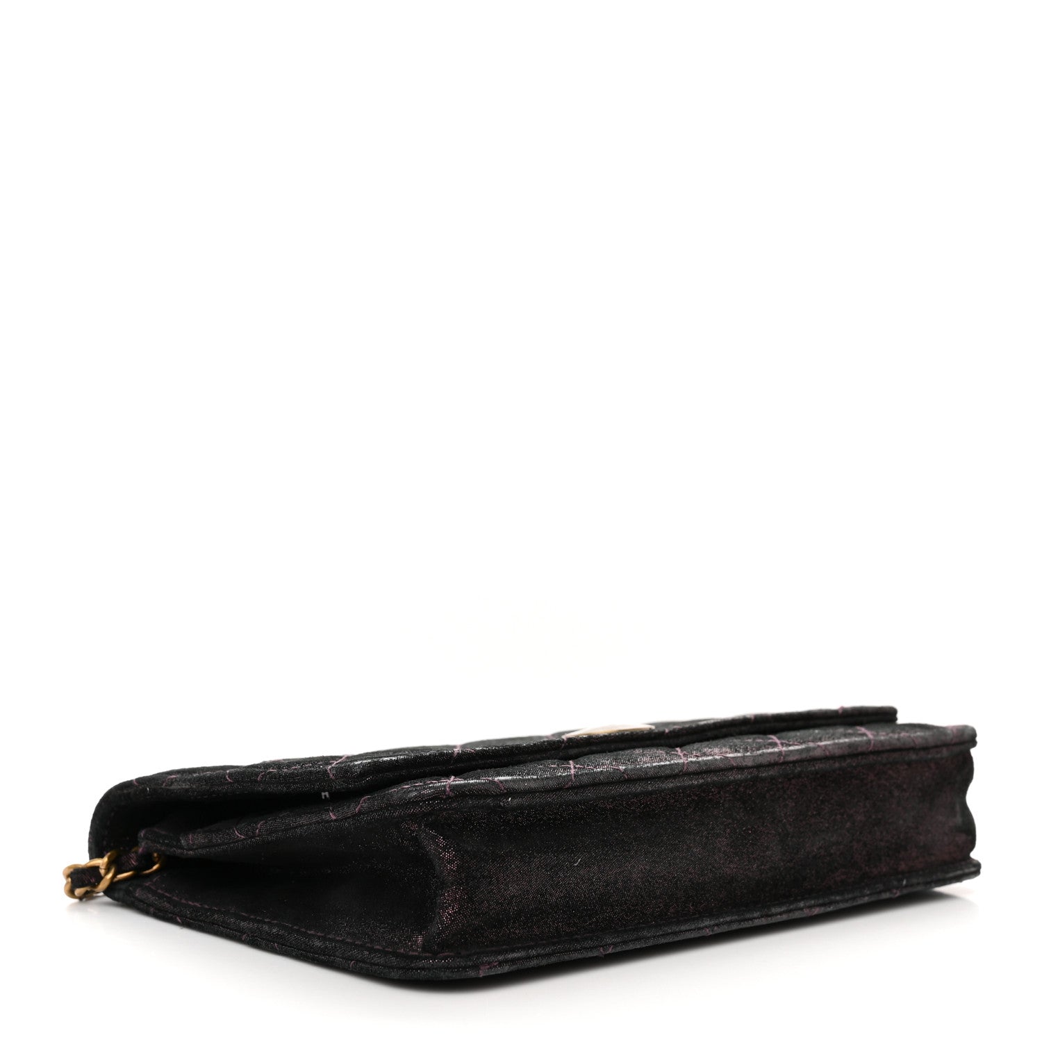 Chanel Iridescent Calfskin Quilted Tartan Button Wallet on Chain WOC 4 of 17