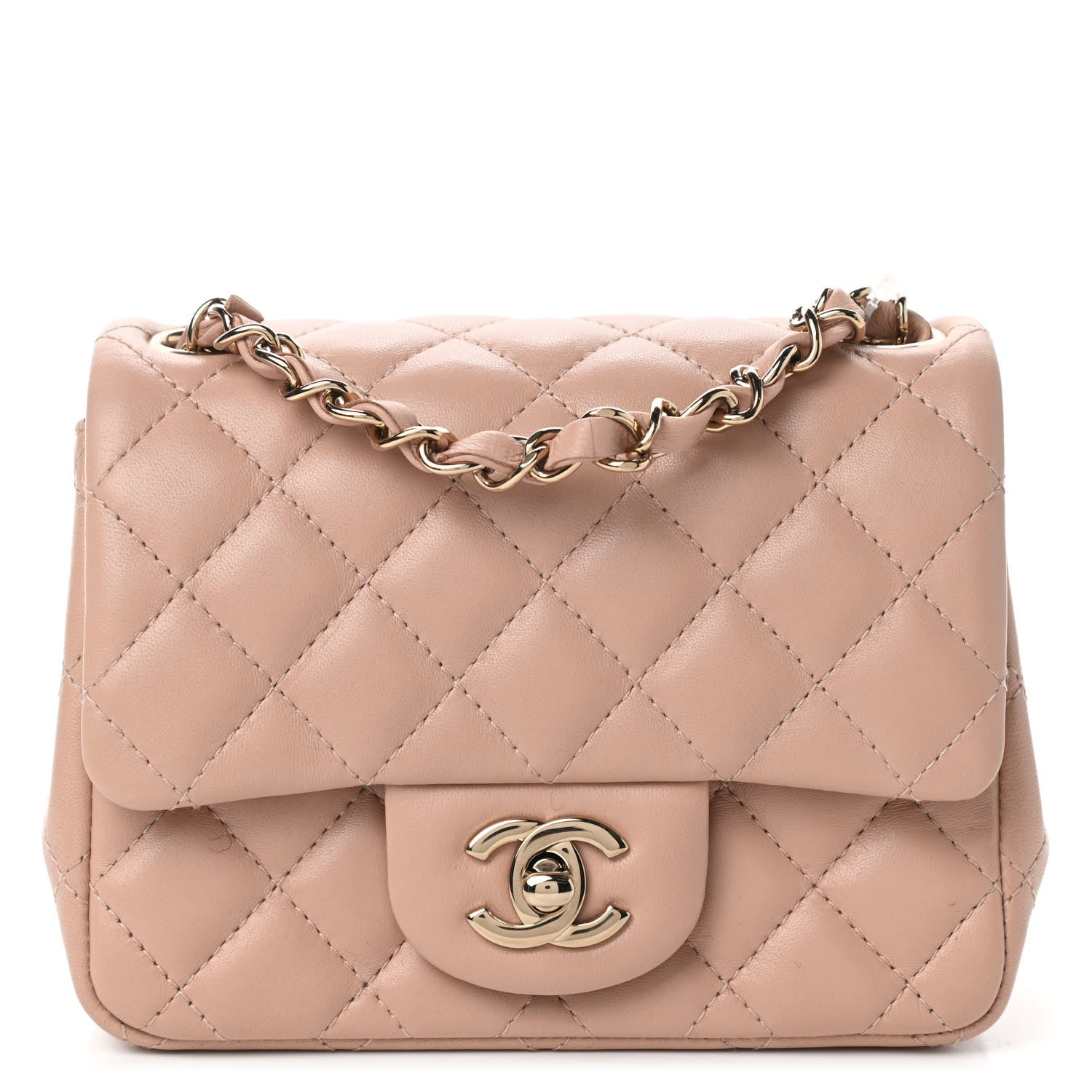 Chanel Lambskin Quilted Mini Square Flap Beige 1 of 10
