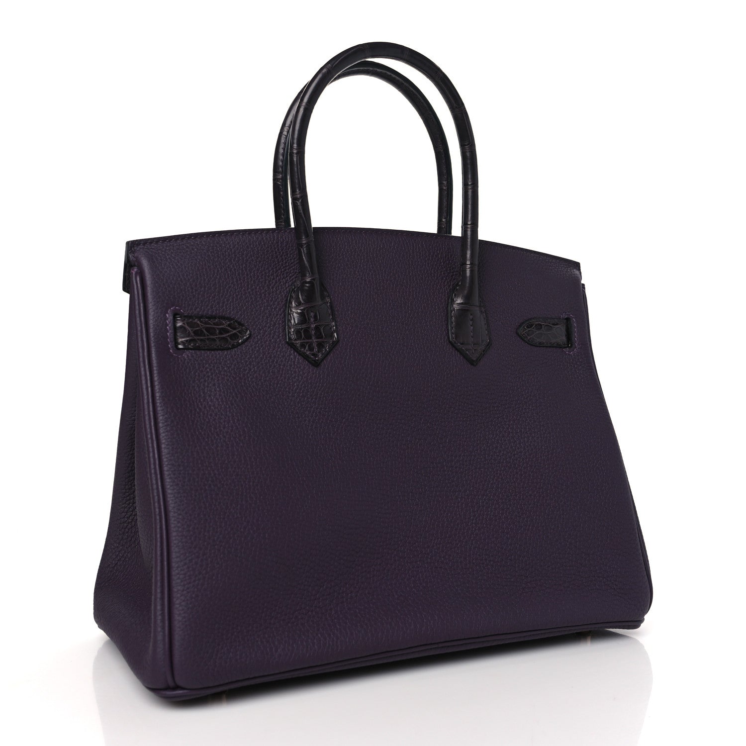 Hermes Togo Matte Alligator Birkin Touch 30 Raisin Prunoir 5 of 23