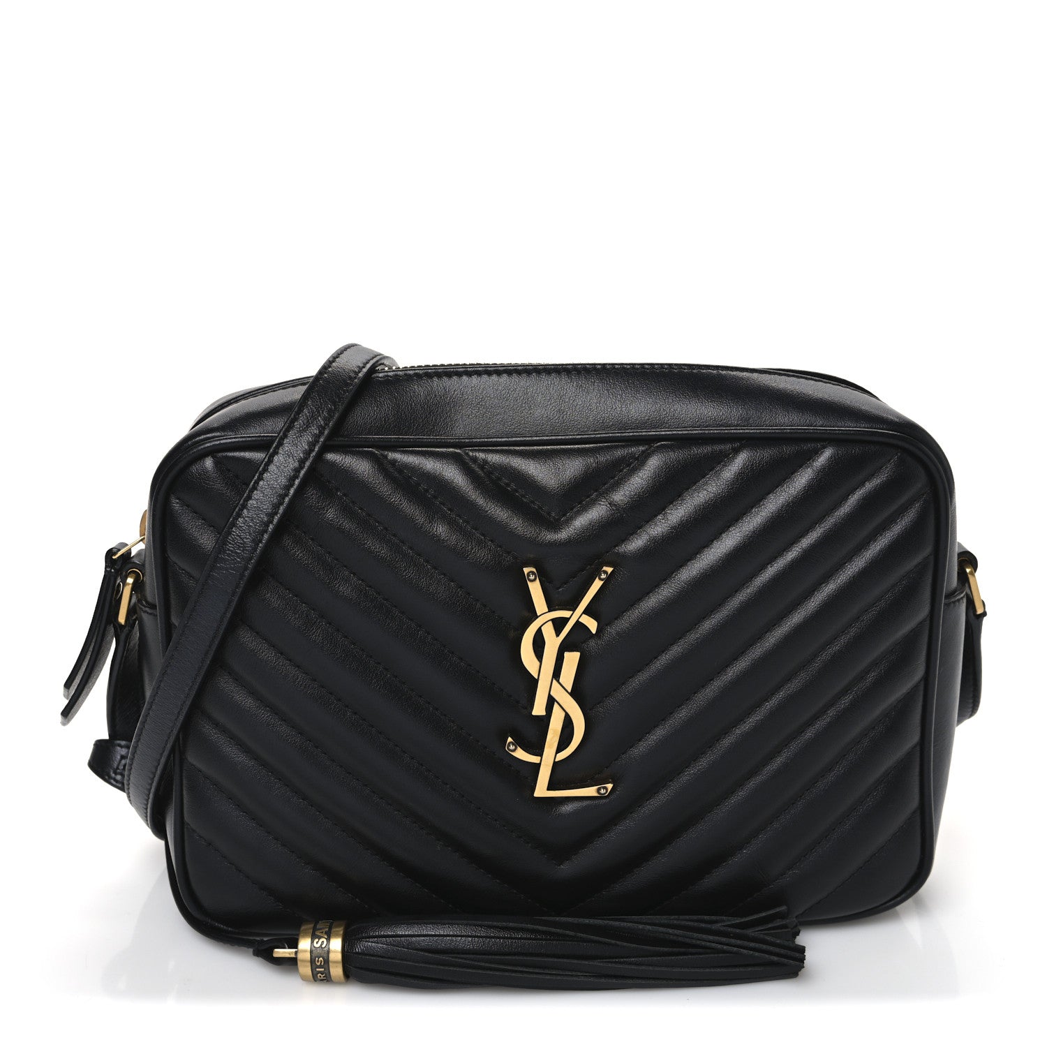 Saint Laurent Calfskin Matelasse Monogram Lou Camera Bag Black 1 of 12