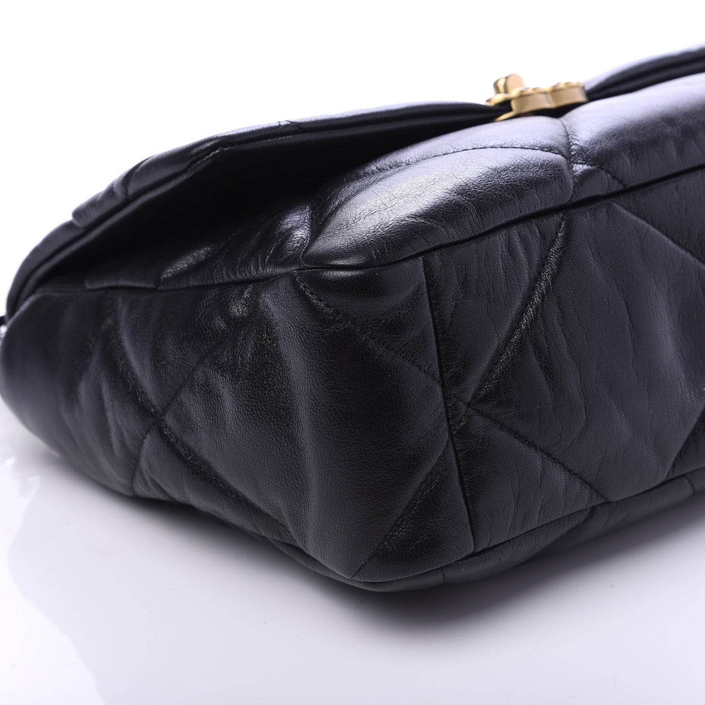 Lambskin Quilted Large 19 Flap Black