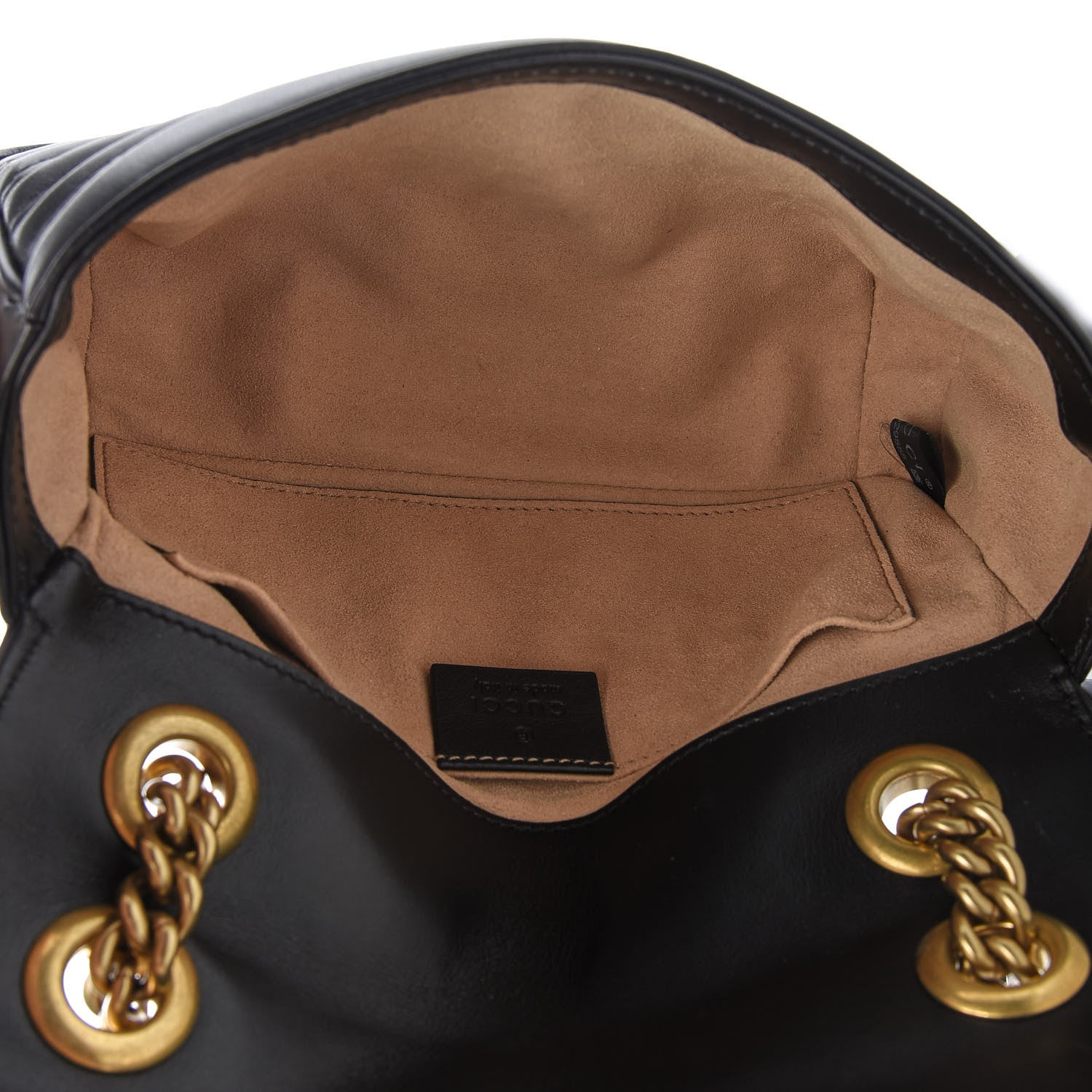 Gucci Calfskin Matelasse Mini GG Marmont Shoulder Bag Black 4 of 8