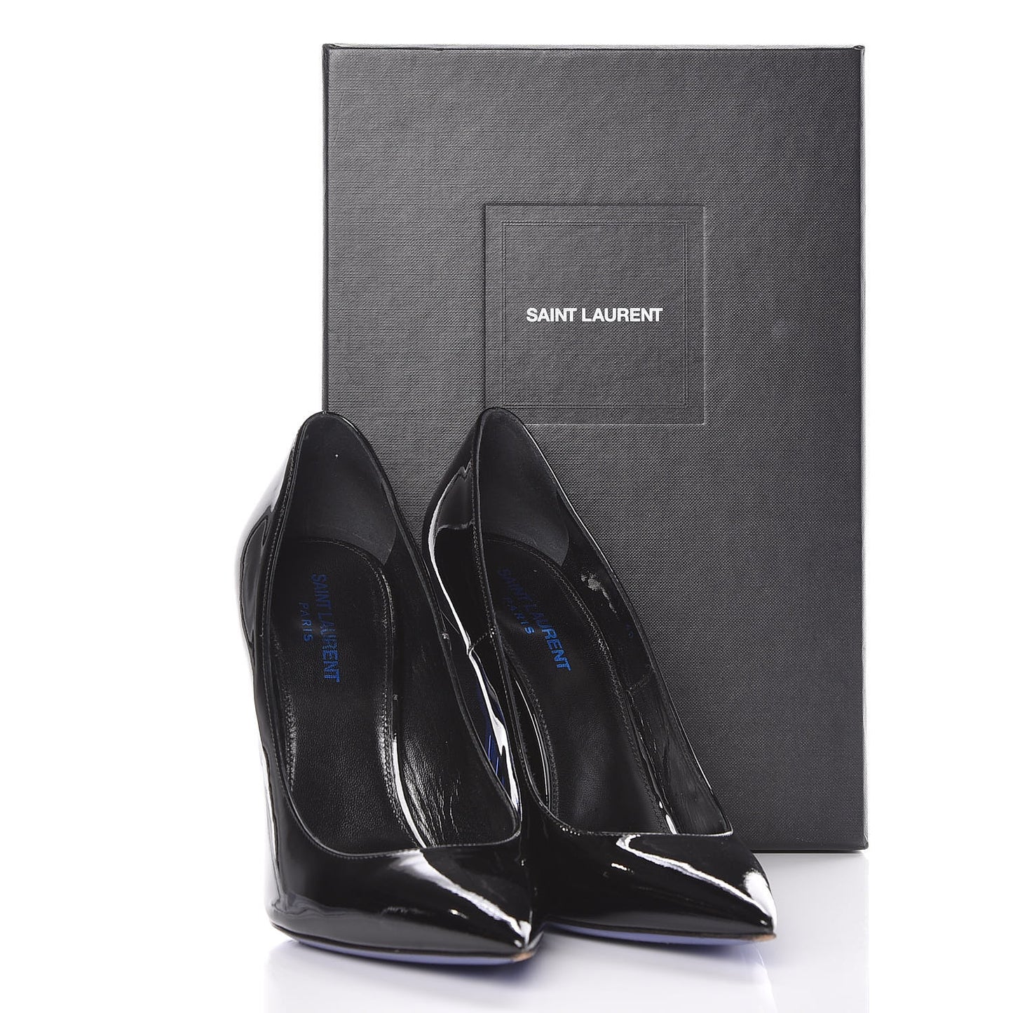Patent Calfskin Opyum 110 Pumps 40 Black Blue