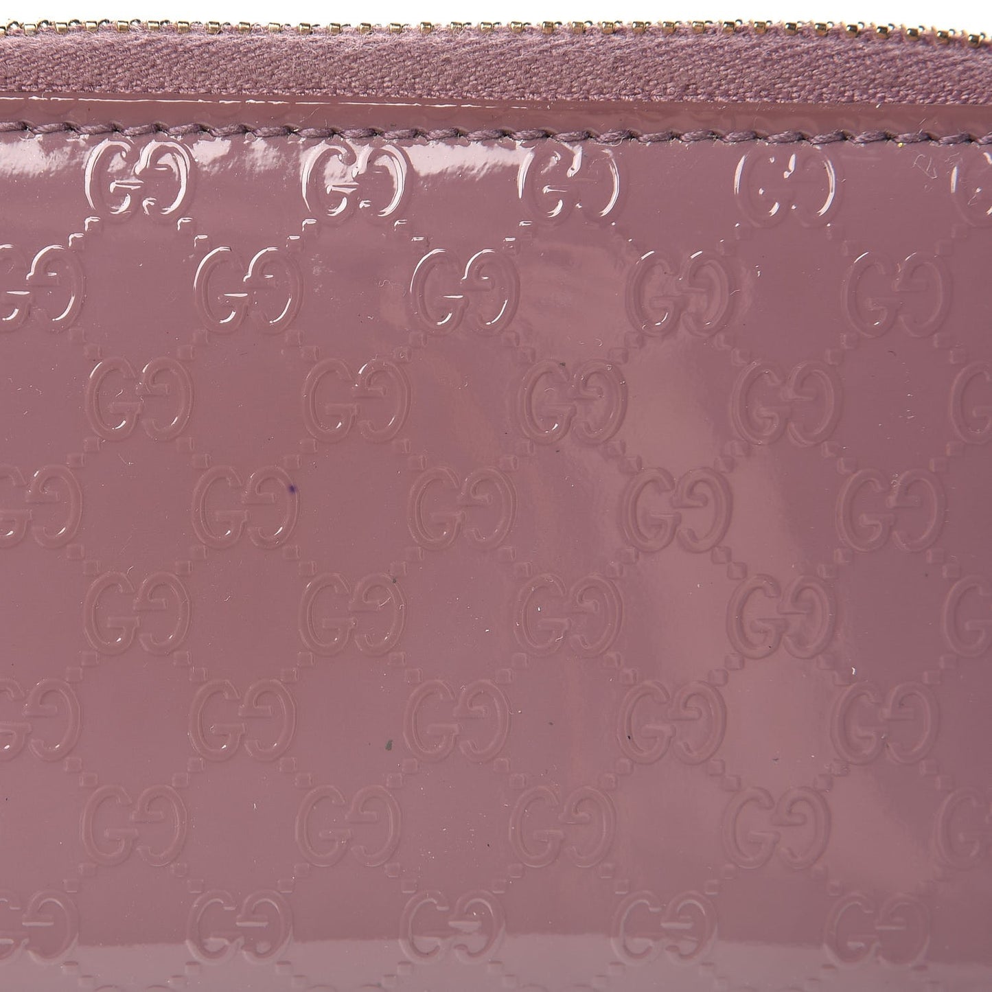 Patent Microguccissima Zip Around Card Case Mauve