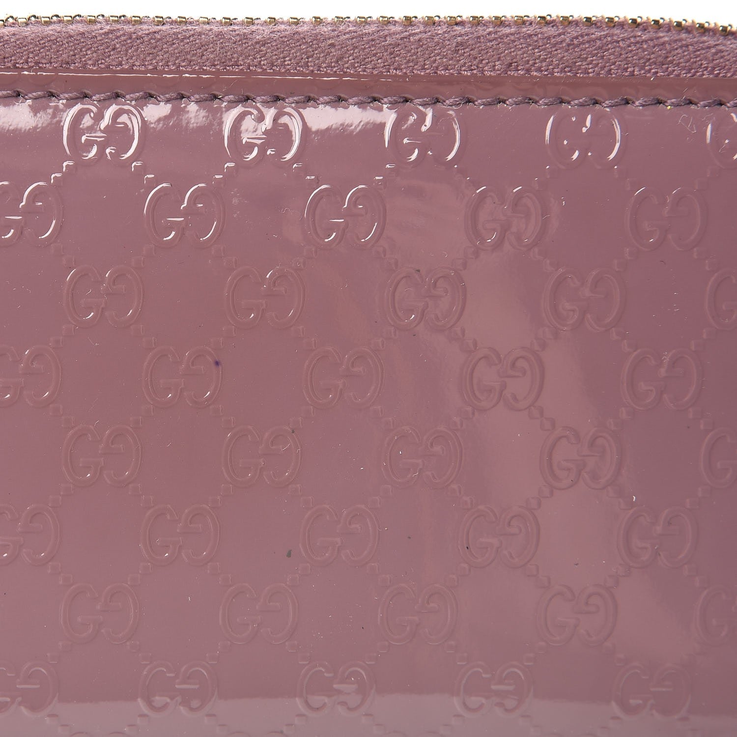 Gucci Patent Microguccissima Zip Around Card Case Mauve 9 of 10