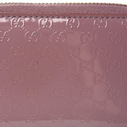 Gucci Patent Microguccissima Zip Around Card Case Mauve 9 of 10