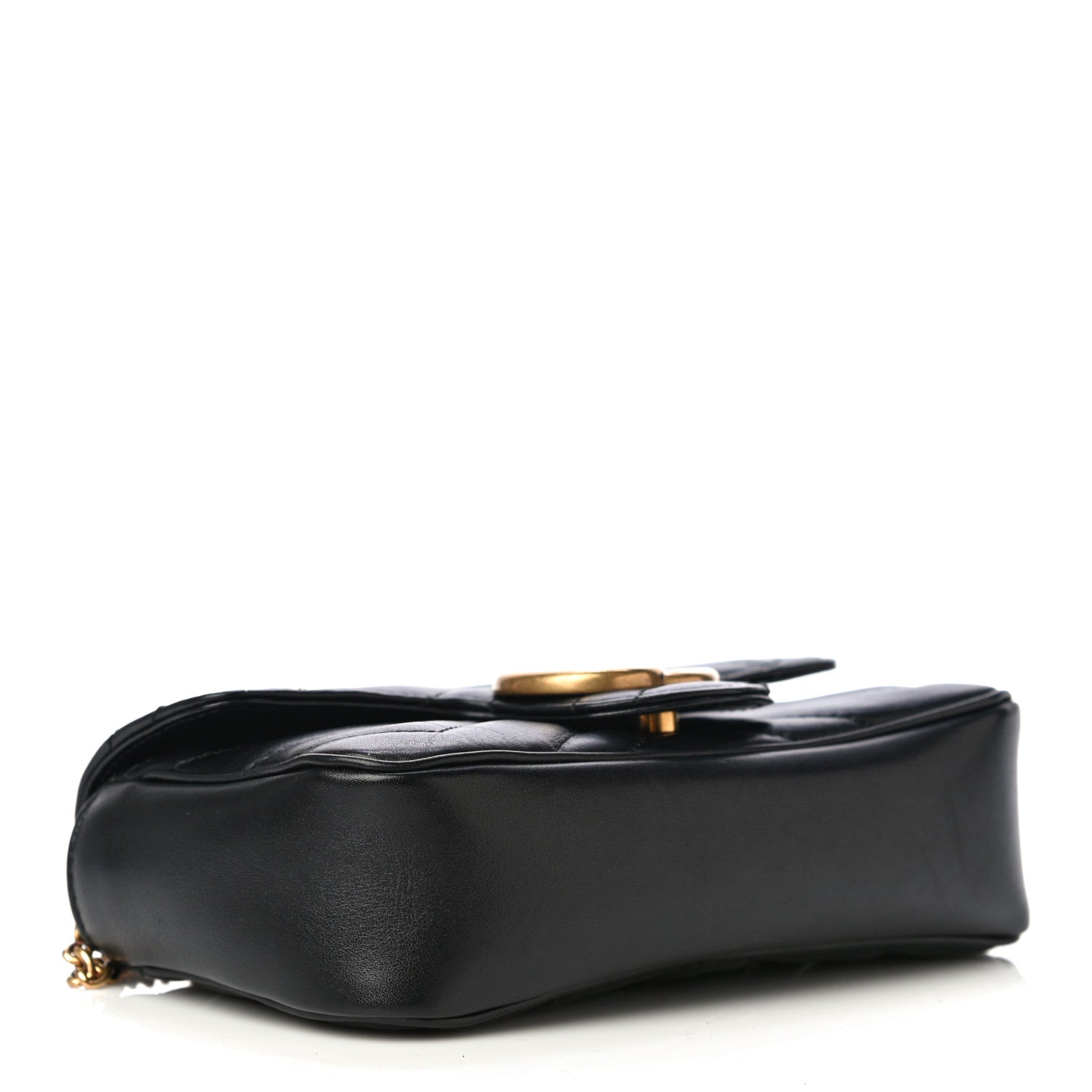 Gucci Calfskin Matelasse Super Mini GG Marmont Shoulder Bag Black 4 of 17