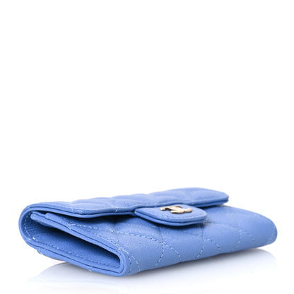 Chanel Caviar Quilted Flap Card Holder Wallet Blue 4 of 10
