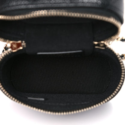 Chanel Caviar Quilted Small Handle With Care Vanity Case With Chain Black 5 of 10