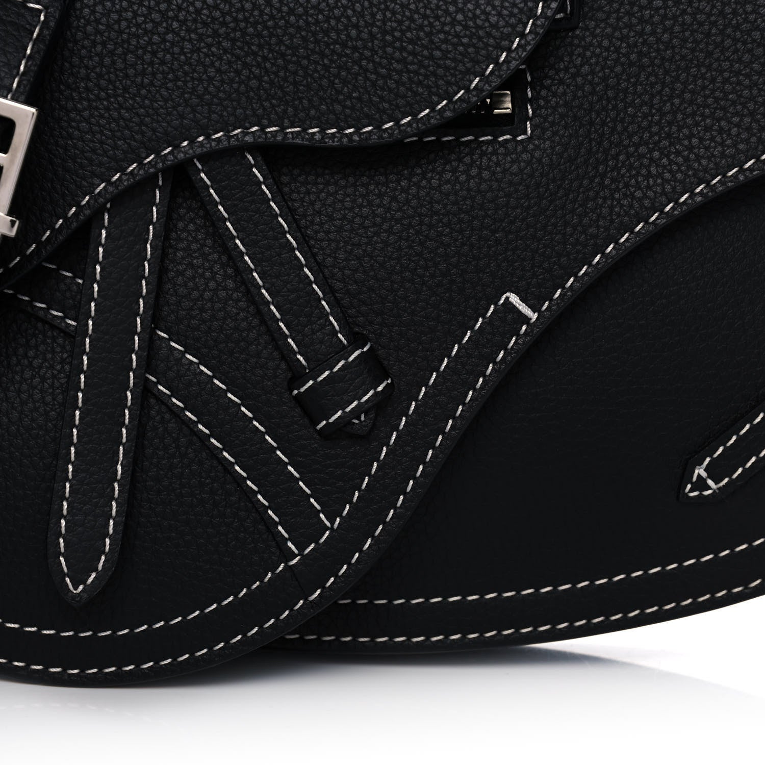 Christian Dior X KAWS Grained Calfskin Saddle Pouch Black 8 of 11
