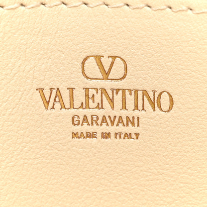 Valentino Garavani Metallic Boucle Raffia Calfskin Small Rockstud Flip Lock Crossbody Bag Ivory Gold 5 of 7